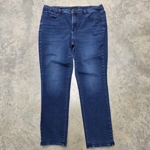 Talbots 18W‎ Straight Leg Jeans Dark Wash Comfort Stretch Denim Womens